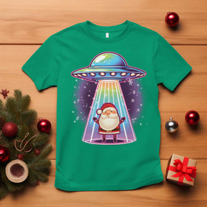 Funny Christmas Santa Alien Neon UFO T Shirt TS11 Irish Green Print Your Wear