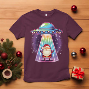 Funny Christmas Santa Alien Neon UFO T Shirt TS11 Maroon Print Your Wear