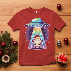 Funny Christmas Santa Alien Neon UFO T Shirt TS11 Red Print Your Wear