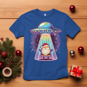 Funny Christmas Santa Alien Neon UFO T Shirt TS11 Royal Blue Print Your Wear