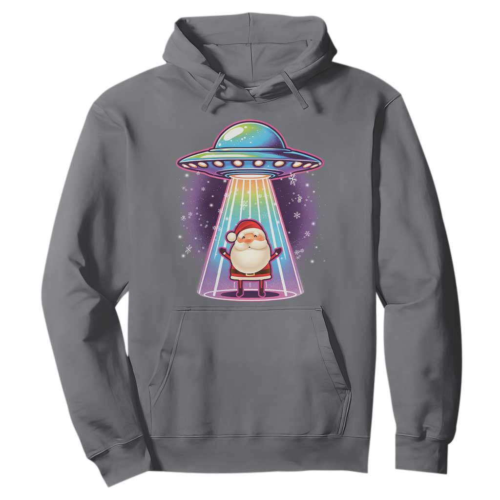 Funny Christmas Santa Alien Neon UFO Hoodie TS11 Charcoal Print Your Wear