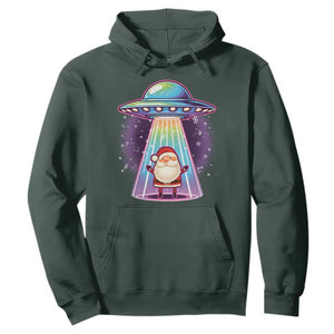 Funny Christmas Santa Alien Neon UFO Hoodie TS11 Dark Forest Green Print Your Wear