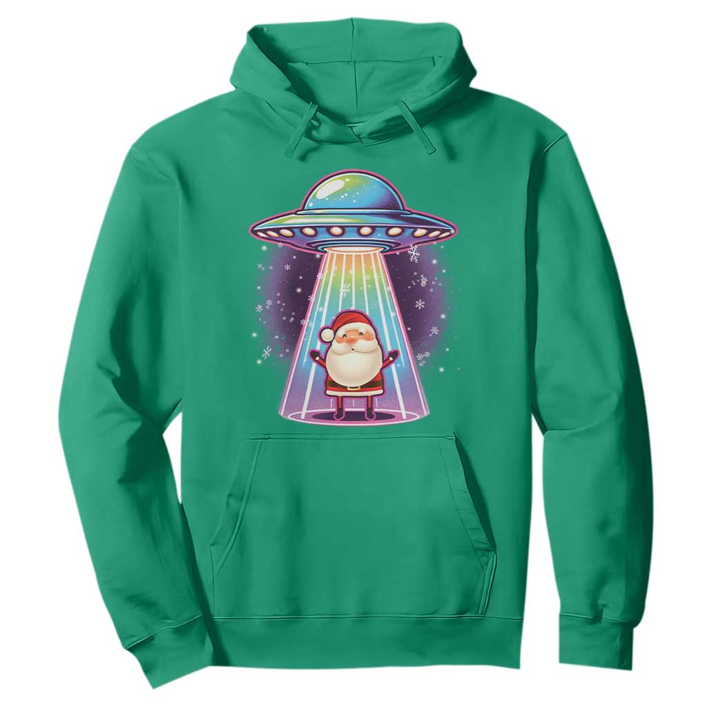 Funny Christmas Santa Alien Neon UFO Hoodie TS11 Irish Green Print Your Wear