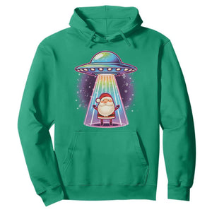 Funny Christmas Santa Alien Neon UFO Hoodie TS11 Irish Green Print Your Wear