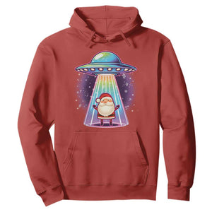 Funny Christmas Santa Alien Neon UFO Hoodie TS11 Red Print Your Wear