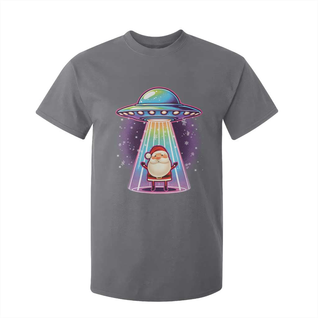 Funny Christmas Santa Alien Neon UFO T Shirt For Kid TS11 Charcoal Print Your Wear