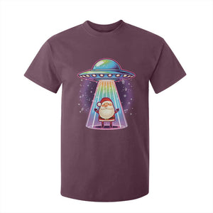 Funny Christmas Santa Alien Neon UFO T Shirt For Kid TS11 Maroon Print Your Wear