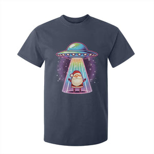 Funny Christmas Santa Alien Neon UFO T Shirt For Kid TS11 Navy Print Your Wear