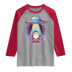 Funny Christmas Santa Alien Neon UFO Raglan Shirt TS11 Sport Gray Red Print Your Wear