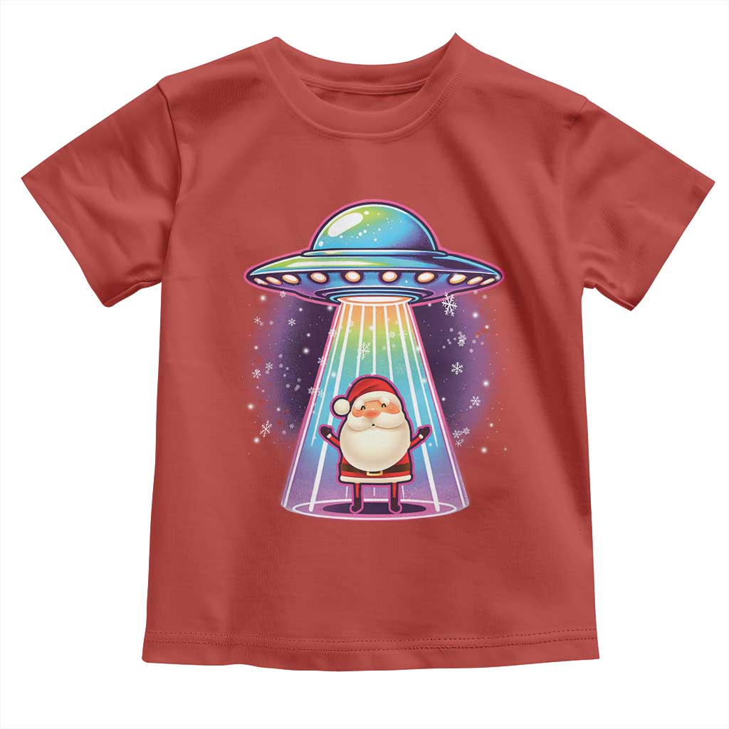 Funny Christmas Santa Alien Neon UFO Toddler T Shirt TS11 Red Print Your Wear