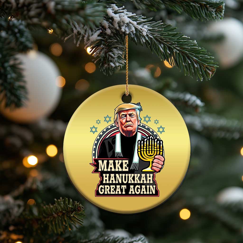 Funny Make Hanukkah Great Again Chanukah Trump Christmas Ornament Menorah David Stars TS11 Print Your Wear