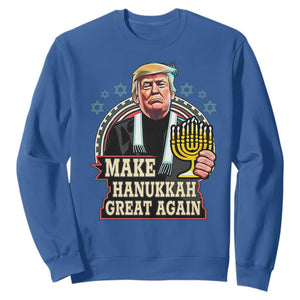 Funny Make Hanukkah Great Again Chanukah Trump Sweatshirt Menorah David Stars TS11 Royal Blue Print Your Wear