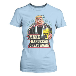 Funny Make Hanukkah Great Again Chanukah Trump T Shirt For Women Menorah David Stars TS11 Light Blue Print Your Wear