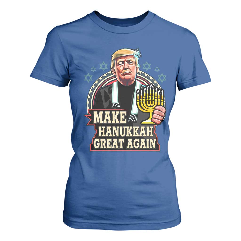 Funny Make Hanukkah Great Again Chanukah Trump T Shirt For Women Menorah David Stars TS11 Royal Blue Print Your Wear