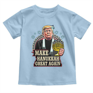 Funny Make Hanukkah Great Again Chanukah Trump Toddler T Shirt Menorah David Stars TS11 Light Blue Print Your Wear