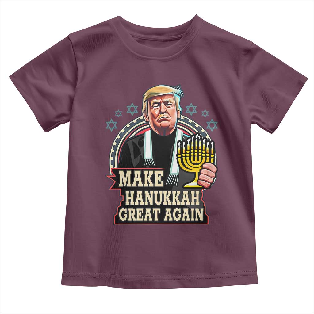 Funny Make Hanukkah Great Again Chanukah Trump Toddler T Shirt Menorah David Stars TS11 Maroon Print Your Wear