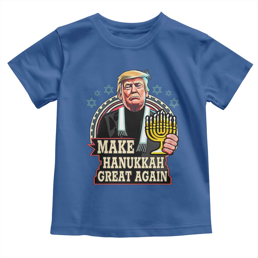 Funny Make Hanukkah Great Again Chanukah Trump Toddler T Shirt Menorah David Stars TS11 Royal Blue Print Your Wear
