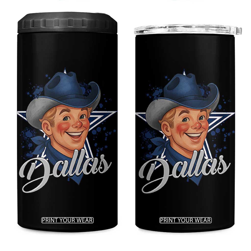 DFC Game Day 4 in 1 Can Cooler Tumbler Funny Blue Star Sport Fan Football Game TS11 One Size: 16 oz Black Print Your Wear