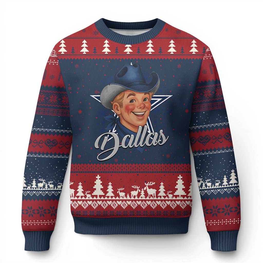 DFC Game Day Ugly Christmas Sweater Funny Blue Star Sport Fan Football Game TS11 Navy Red Print Your Wear