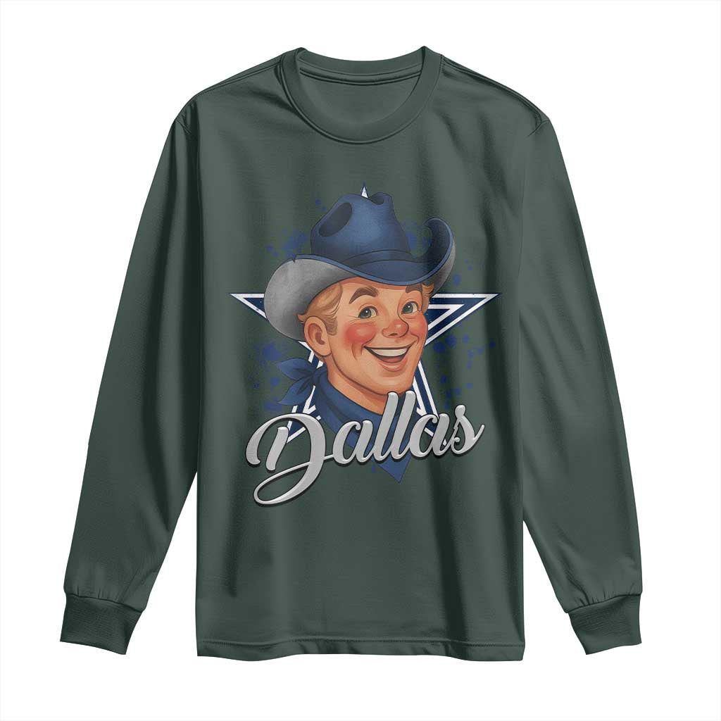 DFC Game Day Long Sleeve Shirt Funny Blue Star Sport Fan Football Game TS11 Dark Forest Green Print Your Wear