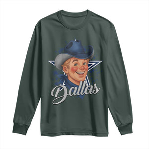 DFC Game Day Long Sleeve Shirt Funny Blue Star Sport Fan Football Game TS11 Dark Forest Green Print Your Wear