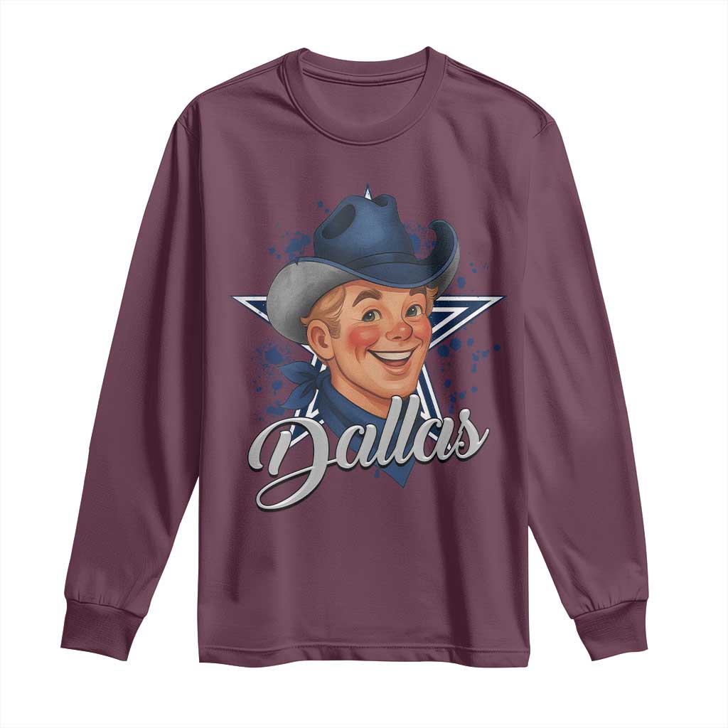 DFC Game Day Long Sleeve Shirt Funny Blue Star Sport Fan Football Game TS11 Maroon Print Your Wear