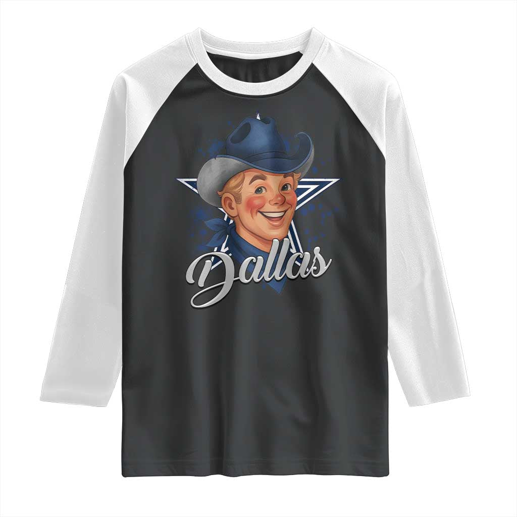 DFC Game Day Raglan Shirt Funny Blue Star Sport Fan Football Game TS11 Black White Print Your Wear