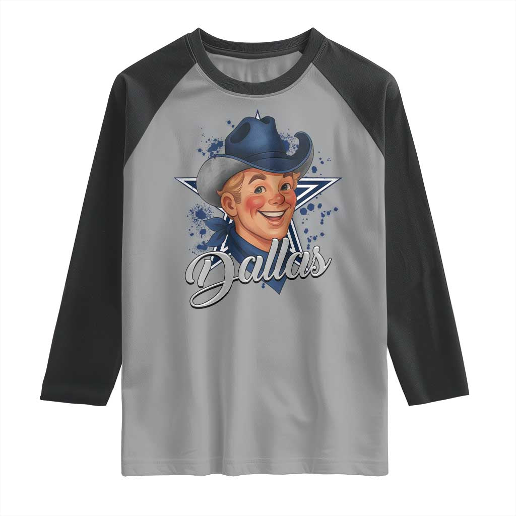 DFC Game Day Raglan Shirt Funny Blue Star Sport Fan Football Game TS11 Sport Gray Black Print Your Wear