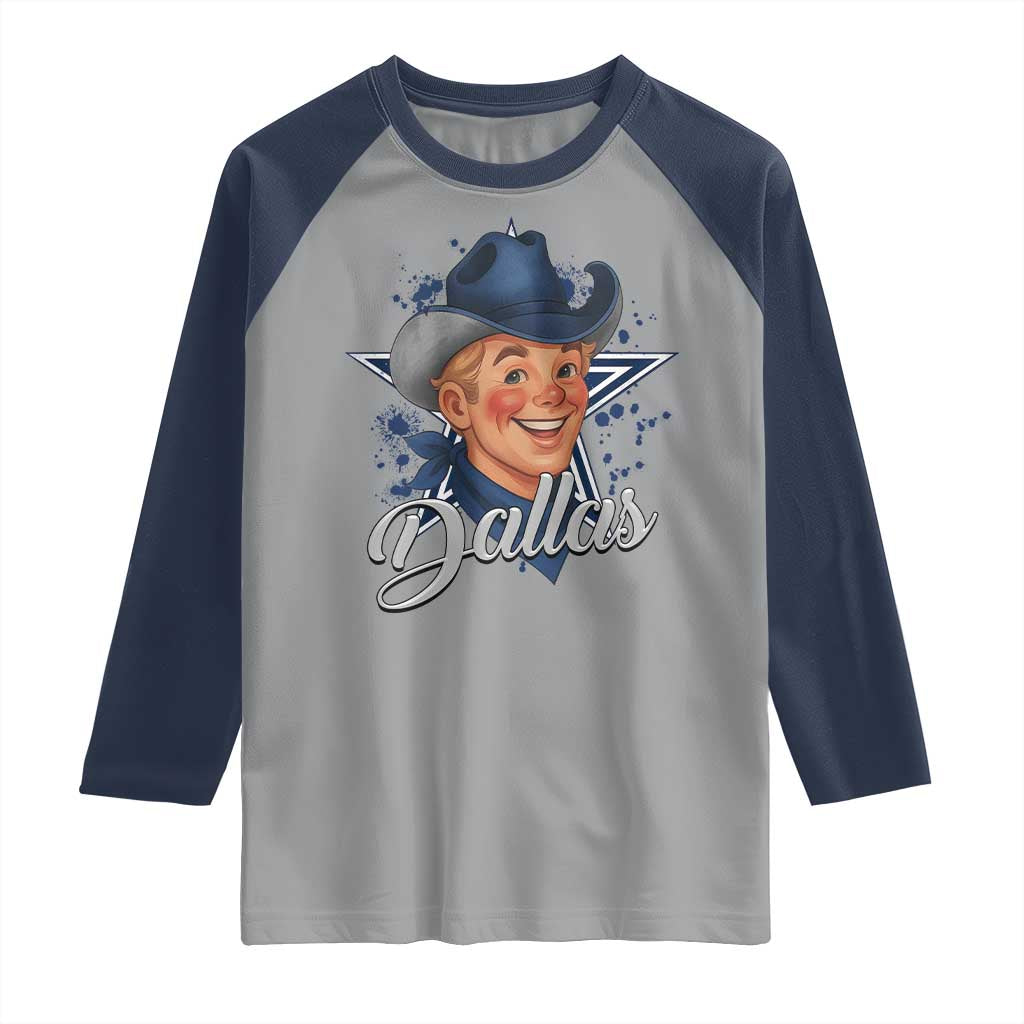 DFC Game Day Raglan Shirt Funny Blue Star Sport Fan Football Game TS11 Sport Gray Navy Print Your Wear