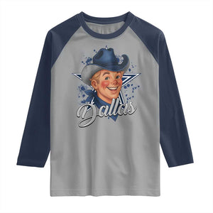 DFC Game Day Raglan Shirt Funny Blue Star Sport Fan Football Game TS11 Sport Gray Navy Print Your Wear
