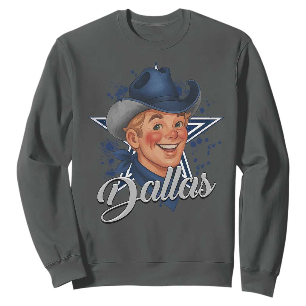 DFC Game Day Sweatshirt Funny Blue Star Sport Fan Football Game TS11 Dark Heather Print Your Wear
