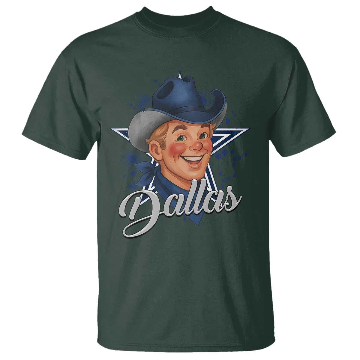 DFC Game Day T Shirt Funny Blue Star Sport Fan Football Game TS11 Dark Forest Green Print Your Wear