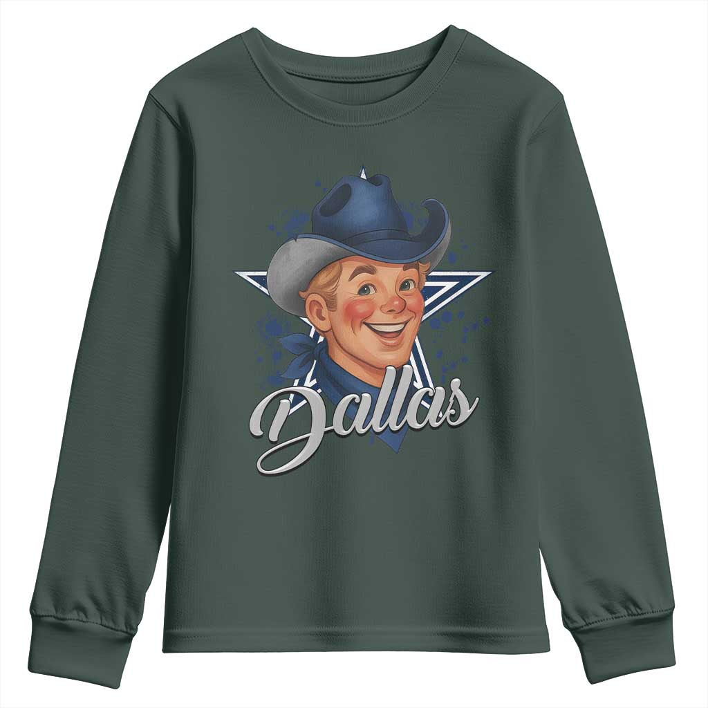 DFC Game Day Youth Sweatshirt Funny Blue Star Sport Fan Football Game TS11 Dark Forest Green Print Your Wear