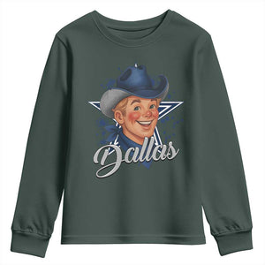 DFC Game Day Youth Sweatshirt Funny Blue Star Sport Fan Football Game TS11 Dark Forest Green Print Your Wear