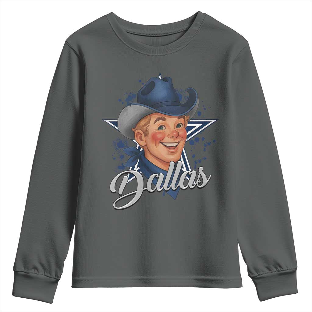 DFC Game Day Youth Sweatshirt Funny Blue Star Sport Fan Football Game TS11 Dark Heather Print Your Wear