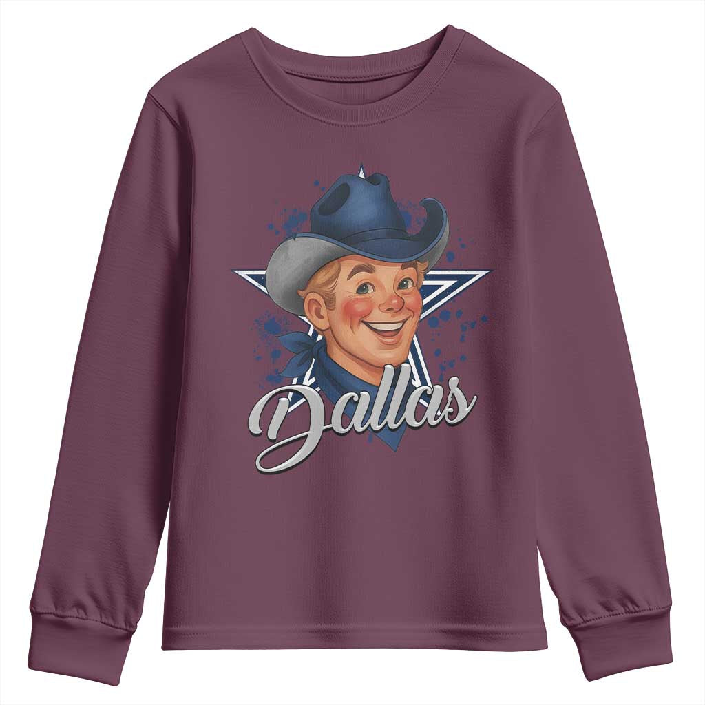 DFC Game Day Youth Sweatshirt Funny Blue Star Sport Fan Football Game TS11 Maroon Print Your Wear