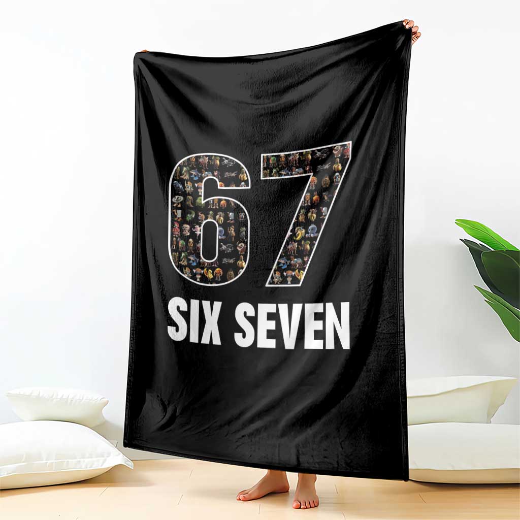 Funny 67 Six Seven Italian Brainrot Gen Alpha Meme Throw Blanket TS11 Print Your Wear