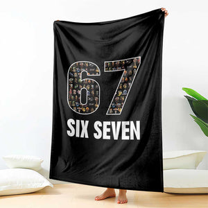 Funny 67 Six Seven Italian Brainrot Gen Alpha Meme Throw Blanket TS11 Print Your Wear