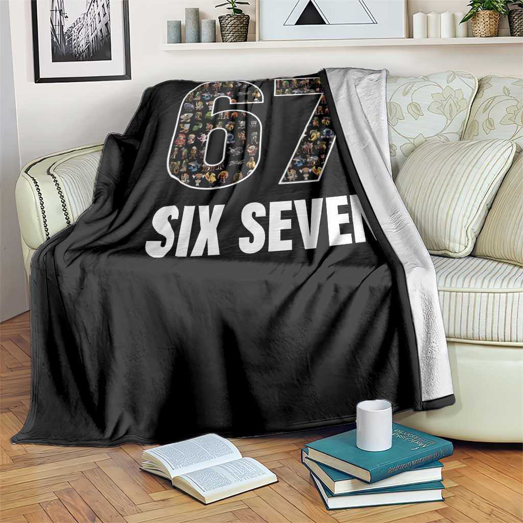 Funny 67 Six Seven Italian Brainrot Gen Alpha Meme Throw Blanket TS11 Print Your Wear