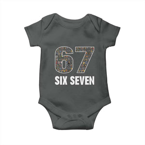 Funny 67 Six Seven Italian Brainrot Gen Alpha Meme Baby Onesie TS11 Dark Heather Print Your Wear