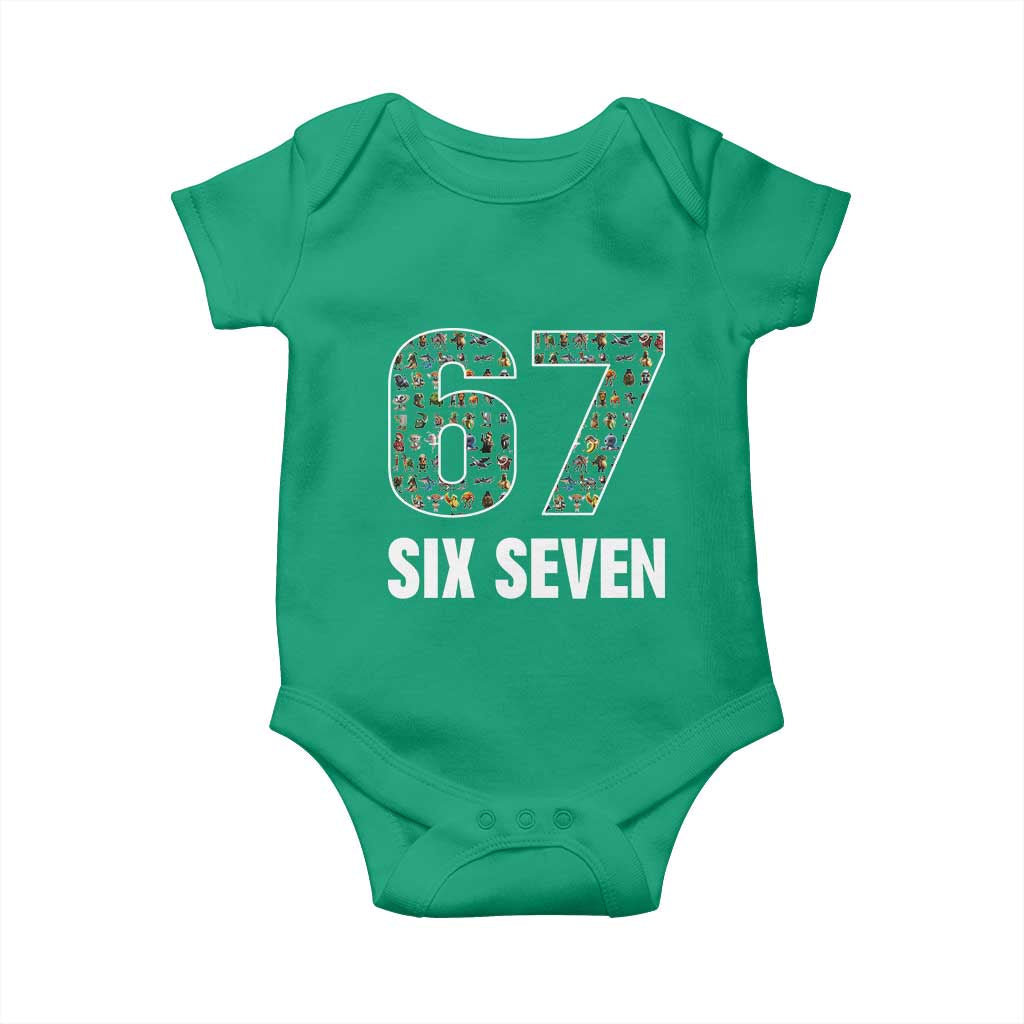 Funny 67 Six Seven Italian Brainrot Gen Alpha Meme Baby Onesie TS11 Irish Green Print Your Wear