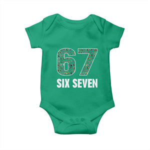 Funny 67 Six Seven Italian Brainrot Gen Alpha Meme Baby Onesie TS11 Irish Green Print Your Wear