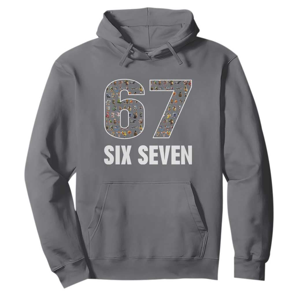 Funny 67 Six Seven Italian Brainrot Gen Alpha Meme Hoodie TS11 Charcoal Print Your Wear