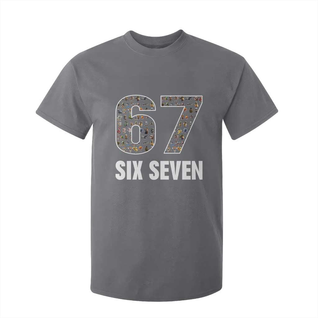 Funny 67 Six Seven Italian Brainrot Gen Alpha Meme T Shirt For Kid TS11 Charcoal Print Your Wear