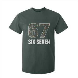 Funny 67 Six Seven Italian Brainrot Gen Alpha Meme T Shirt For Kid TS11 Dark Forest Green Print Your Wear