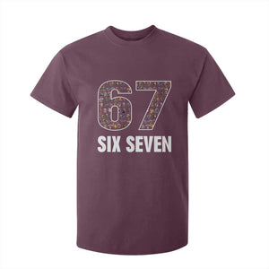 Funny 67 Six Seven Italian Brainrot Gen Alpha Meme T Shirt For Kid TS11 Maroon Print Your Wear
