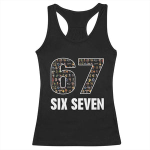 Funny 67 Six Seven Italian Brainrot Gen Alpha Meme Racerback Tank Top TS11 Black Print Your Wear