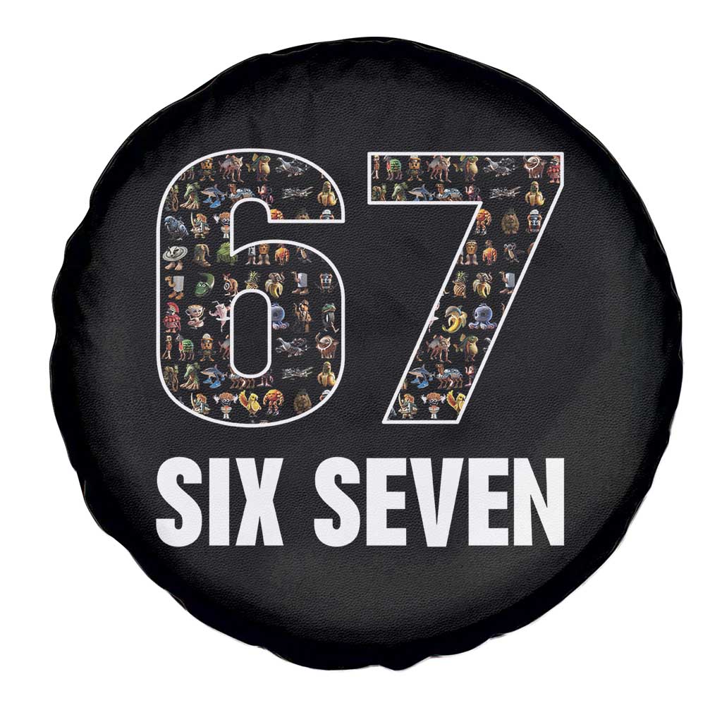 Funny 67 Six Seven Italian Brainrot Gen Alpha Meme Spare Tire Cover TS11 Print Your Wear