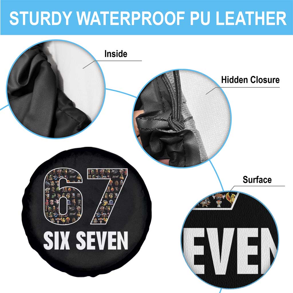 Funny 67 Six Seven Italian Brainrot Gen Alpha Meme Spare Tire Cover TS11 Print Your Wear