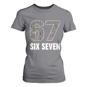 Funny 67 Six Seven Italian Brainrot Gen Alpha Meme T Shirt For Women TS11 Charcoal Print Your Wear